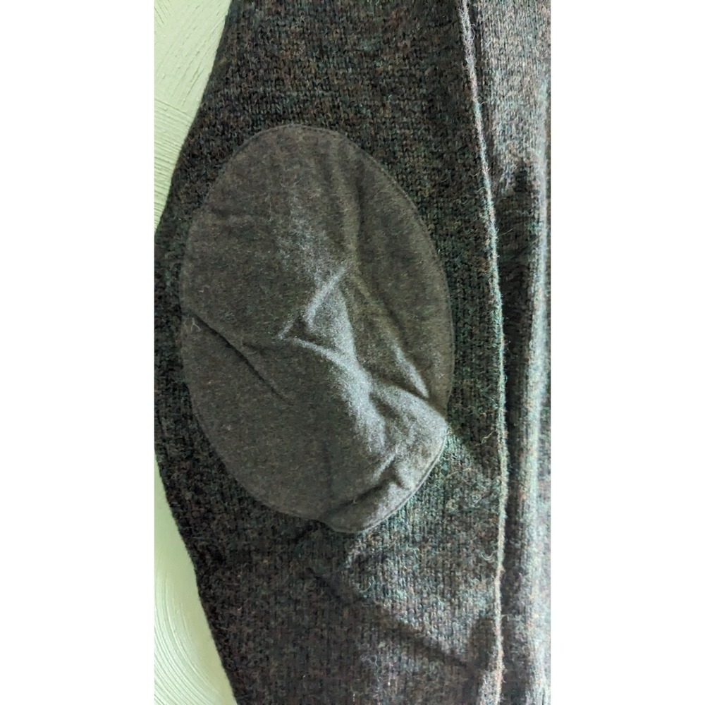 Woolrich Mens Sz L Green Wool Sweater Elbow Patches Heavyweight Gorpcore Outdoor - Picture 4 of 5